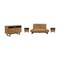 Armen Living Aldo Queen Size 4 Piece Platform Bed Frame Bedroom Set in Brown Oak Wood and Black Metal SETAOBDBRQN4B - alternate 1
